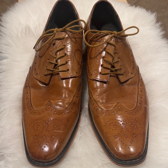 Stacy Adams Brown Leather Men's Oxfords - Picture 1 of 6